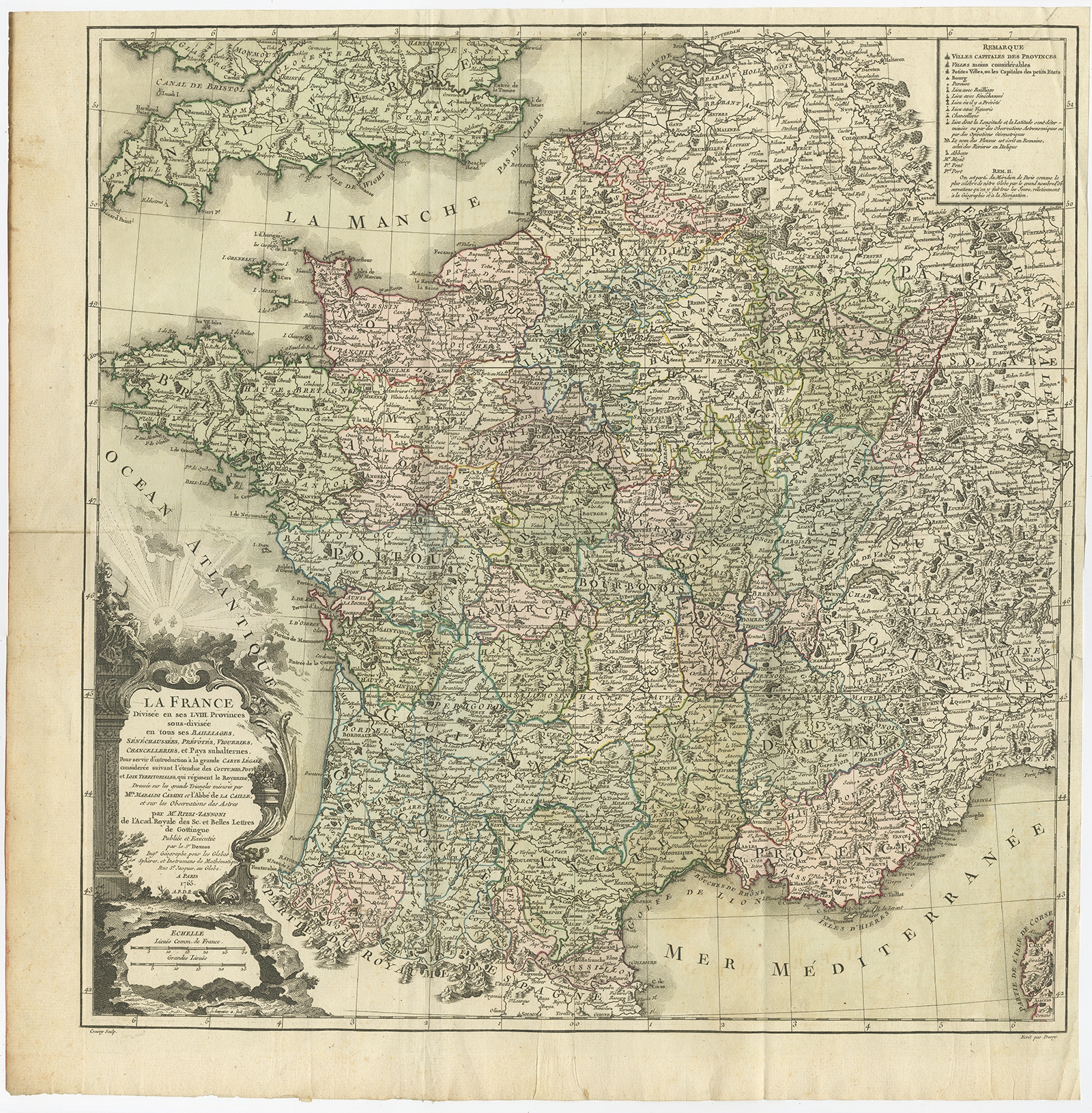 Antique Map of France by Zannoni (1765) | eBay