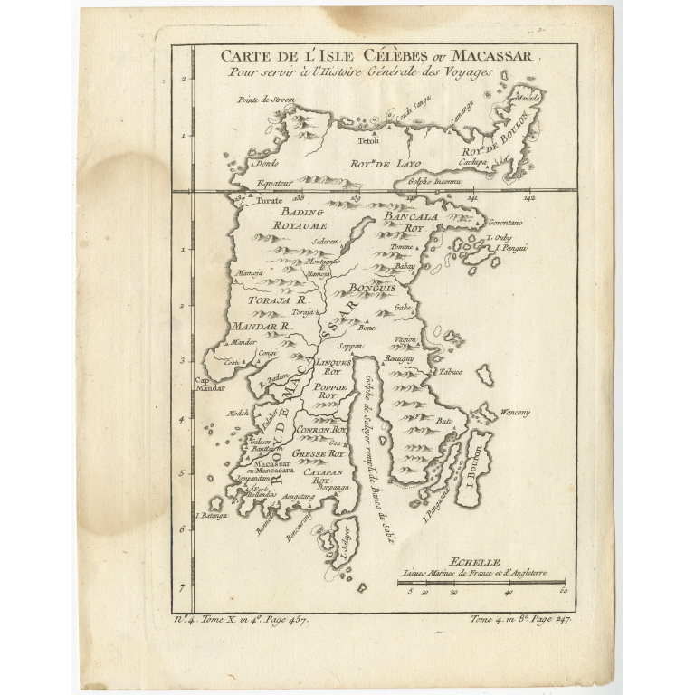 Carte De L'Isle Celebes ou Macassar - Bellin (1754)