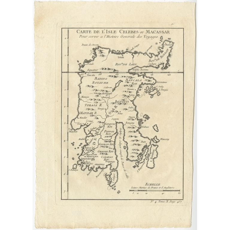 Carte De L'Isle Celebes ou Macassar - Bellin (1757)