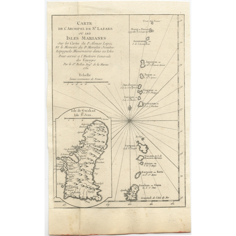 Carte de l'Archipel de St. Lazare ou Les Marianes - Bellin (1752)