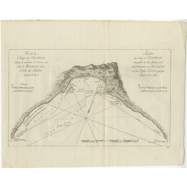Vue de la Baye de Bonthain (..) - Hawkesworth (1774)