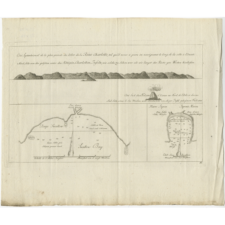 Cote Septentrional de la plus grande des Isles de la Reine Charlotte (..) - Hawkesworth (1774)