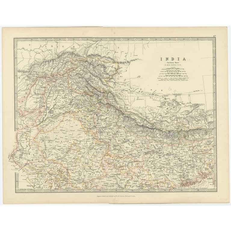 India, Northern Sheet - Johnston (1867)