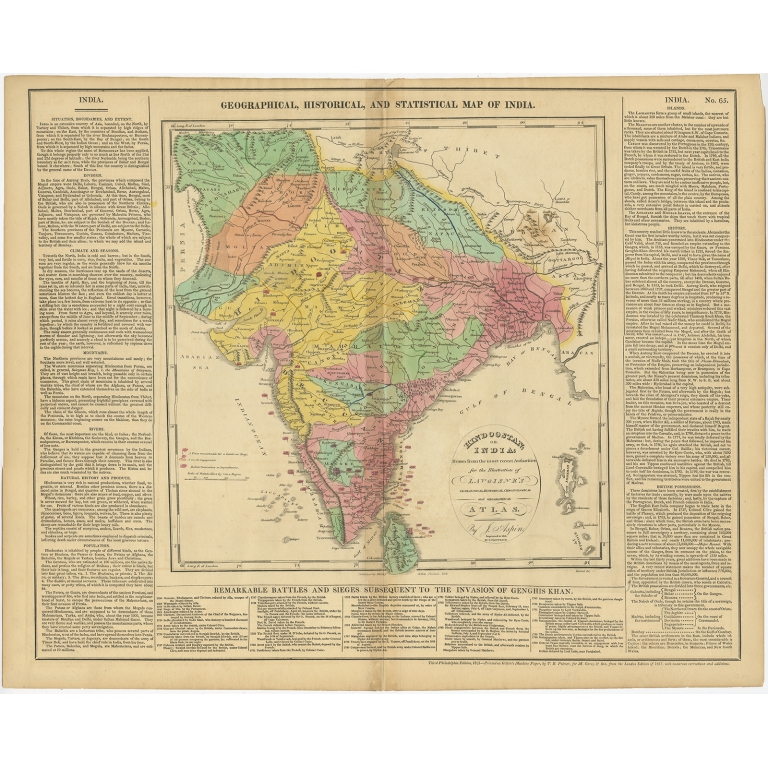 Geographical, Statistical and Historical Map of India - Lavoisne (1821)