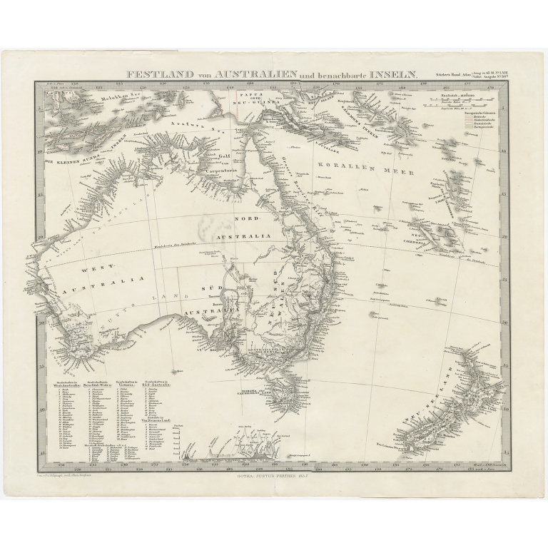 Festland von Australien - Stieler (1857)