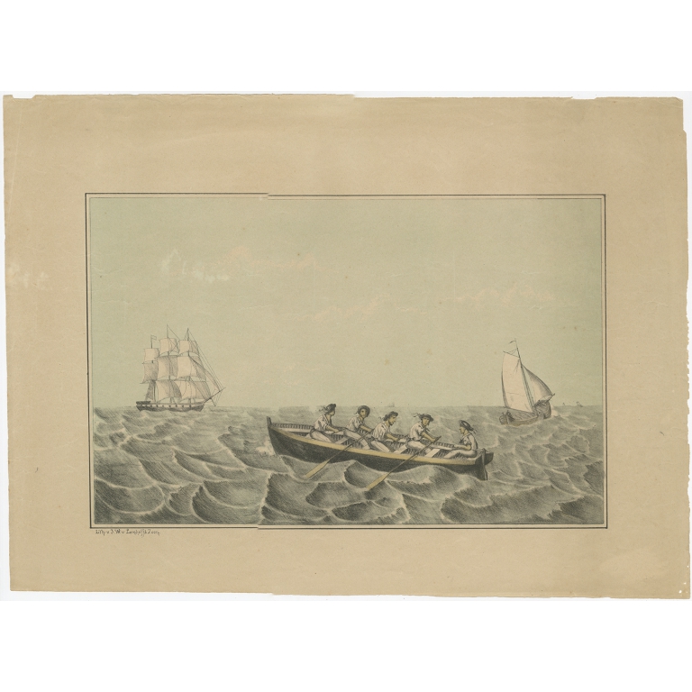 Untitled print of Sailing Ships and Sailors - Leenhoff & Zoon (c.1880)