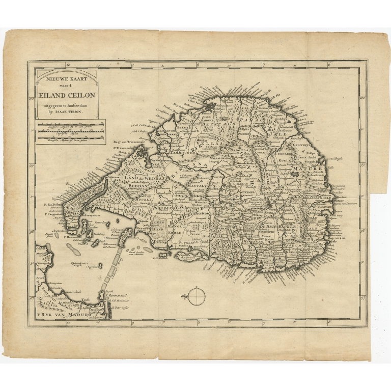 Nieuwe Kaart van t Eiland Ceilon - Tirion (1731)
