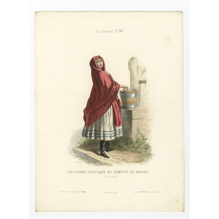 Paysanne Slovaque du Comitat de Modon - Aubert (1850)