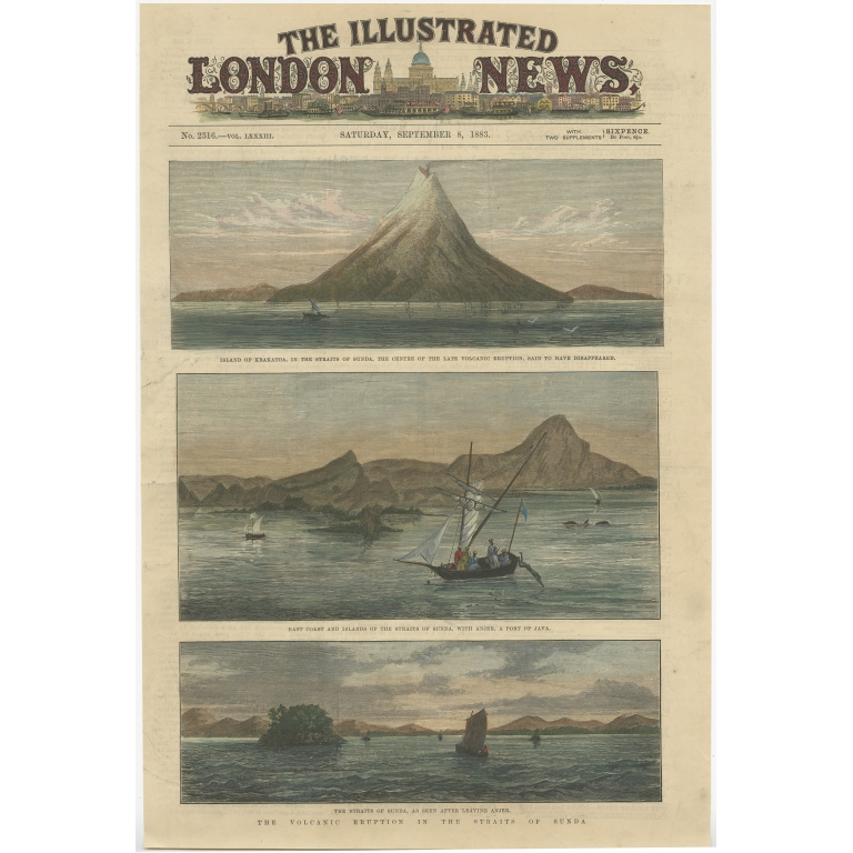 The Volcanic Eruption in the Straits of Sunda - London News (1883)