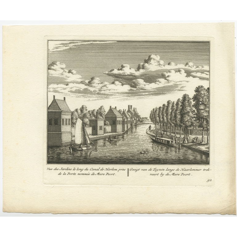 Gesigt van de Tuynen langs de Haarlemmer trekvaart (..) - Anonymous (c.1800)