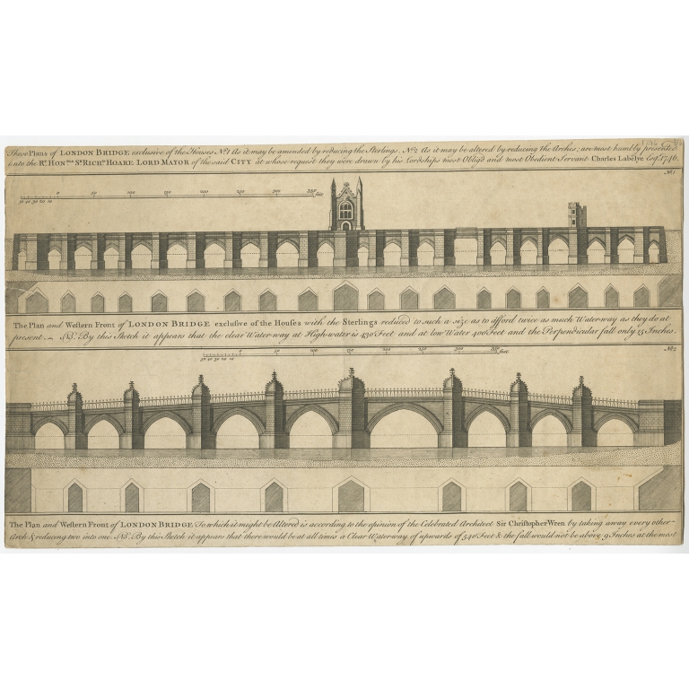 These Plans of London Bridge (..) - Labelyne (1746)