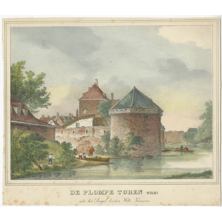 De Plompe Toren enz (colored) - Houtman (c.1830)