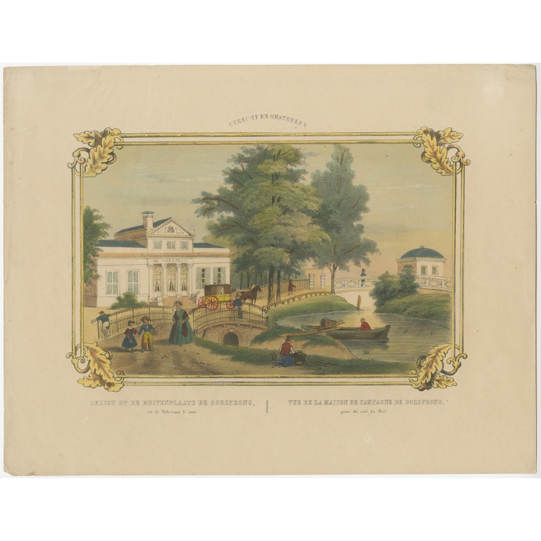 Gezigt op de Buitenplaats de Oorsprong (colored) - Huygens (c.1860)
