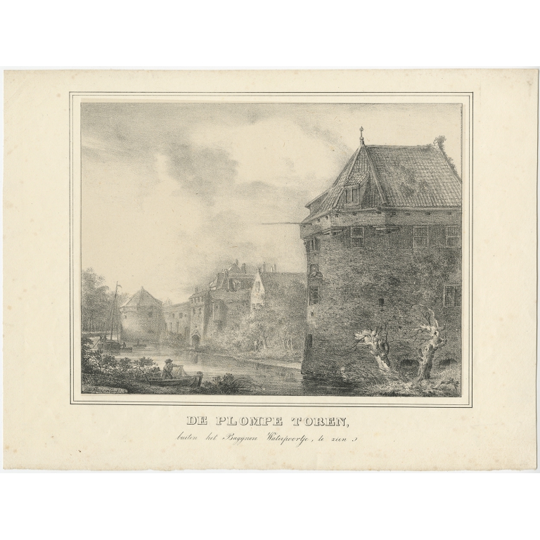 De Plompe Toren, buiten het Begijnen waterpoortje - Houtman (c.1830)