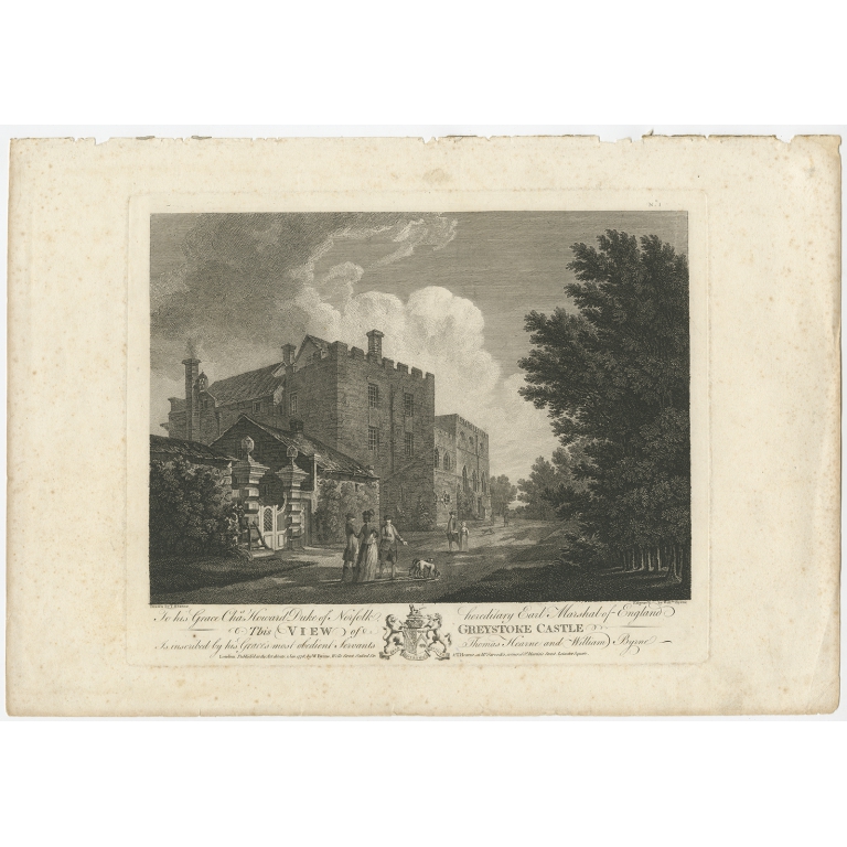 The View of Greystoke Castle - Byrne (1778)