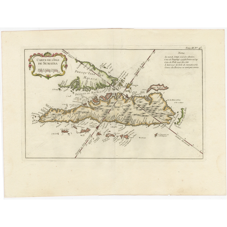 Carte de l'Isle de Sumatra - Bellin (1764)