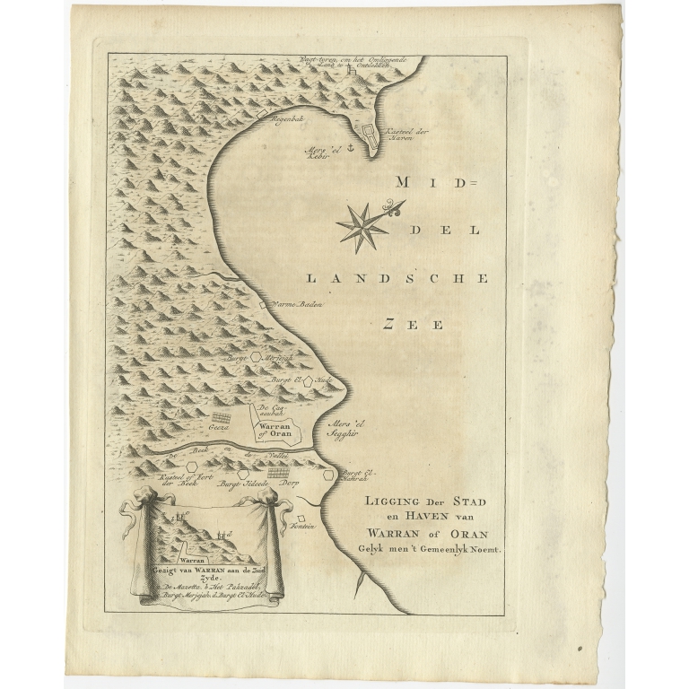 Ligging der Stad en Haven van Warran of Oran - Shaw (1773)