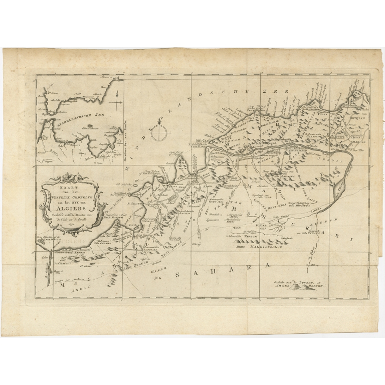 Kaart van het Westelyk Gedeelte van het Ryk van Algiers - Shaw (1773)