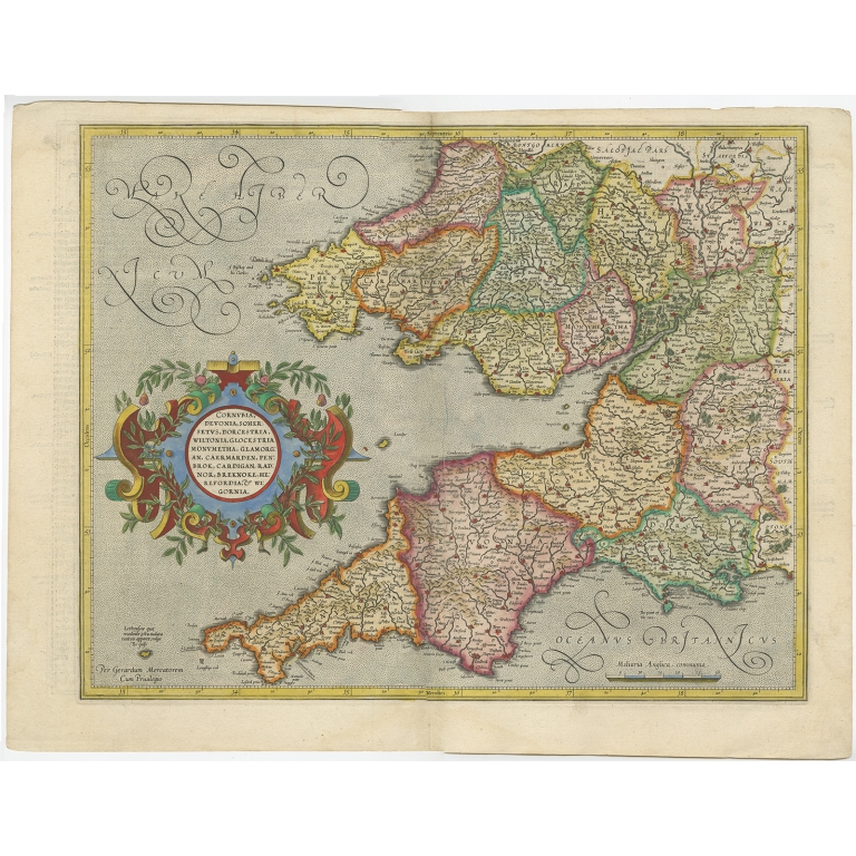 Cornubia, Devonia, Somersetus (..) - Mercator (1633)