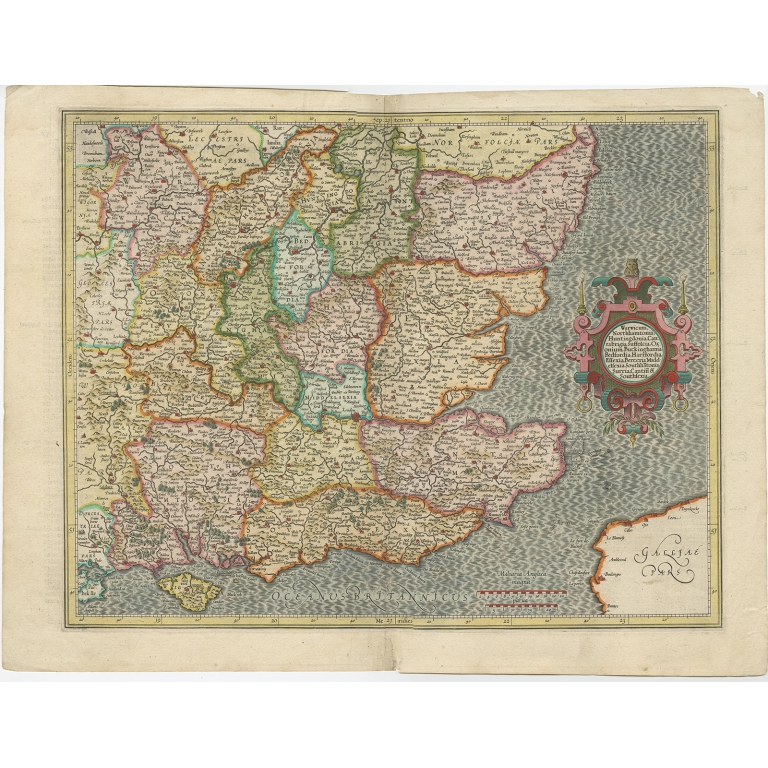 Warwicum, Northhamtonia, Huntingdonia (..) - Mercator (1633)