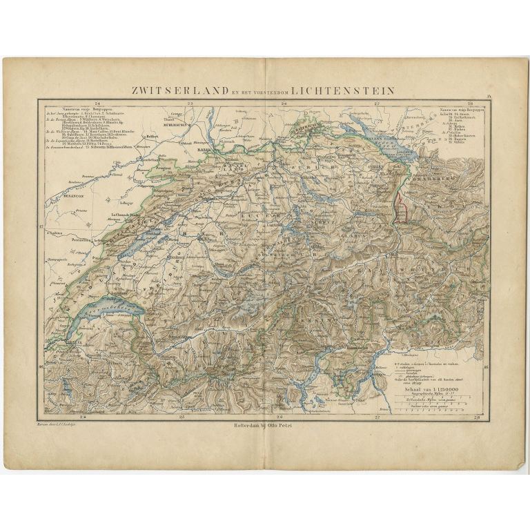 Zwitserland en het vorstendom Lichtenstein - Petri (c.1873)