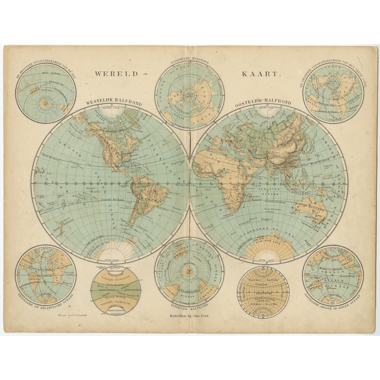 Wereld-Kaart - Petri (c.1873)