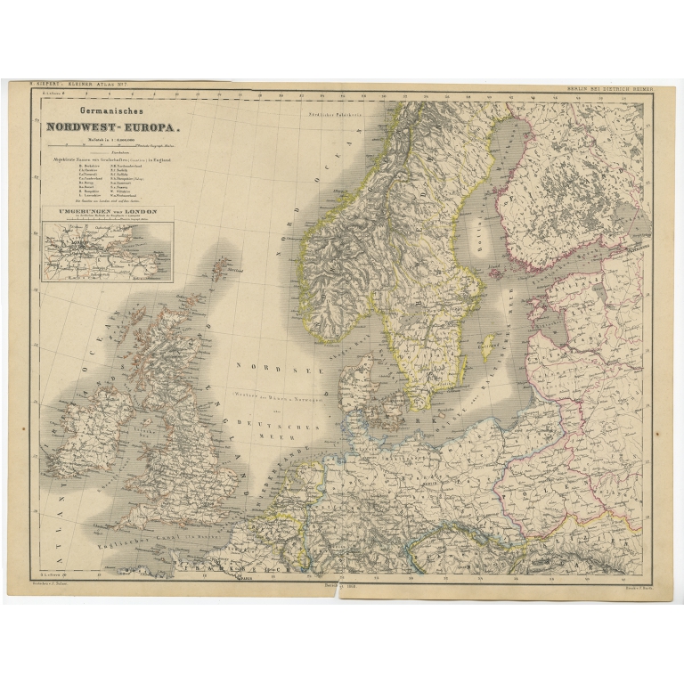 Germanisches Nordwest-Europa - Kiepert (c.1870)