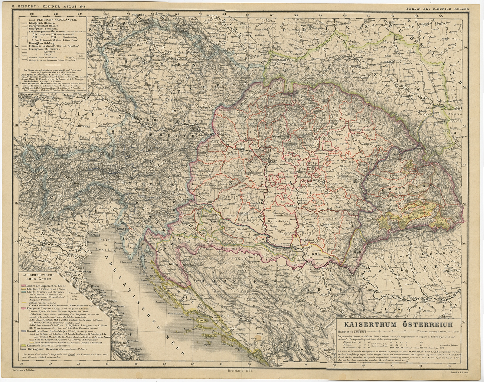 Austrian Tyrol Harmsworth Atlas Antique Map 1906 