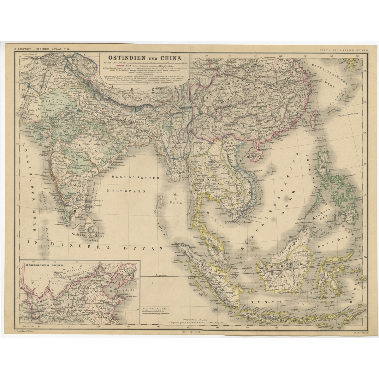 Ostindien und China - Kiepert (c.1870)