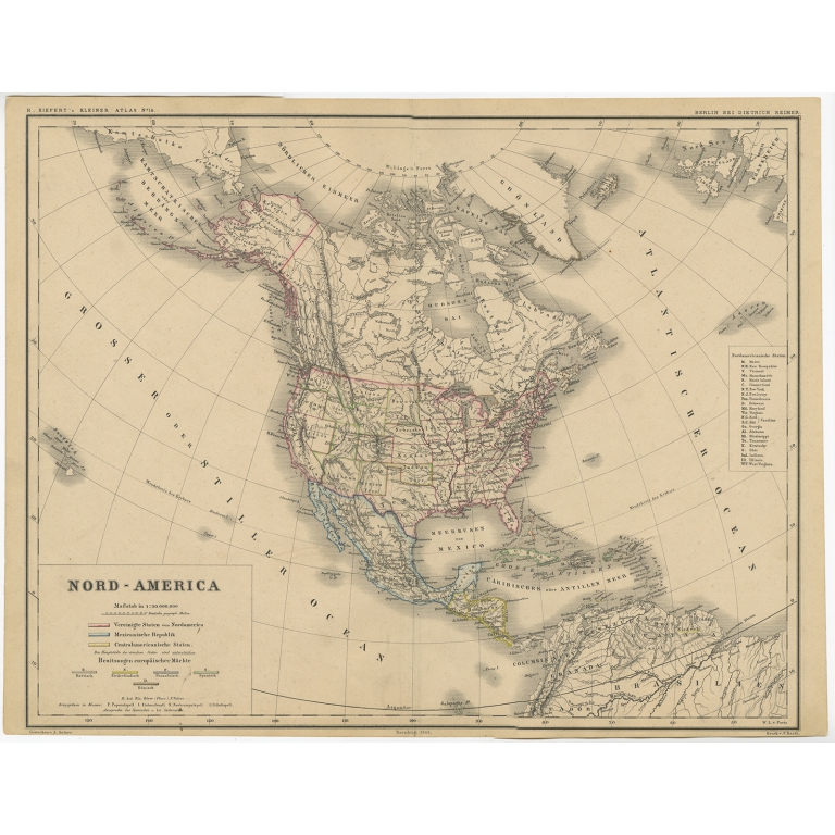 Nord-America - Kiepert (c.1870)