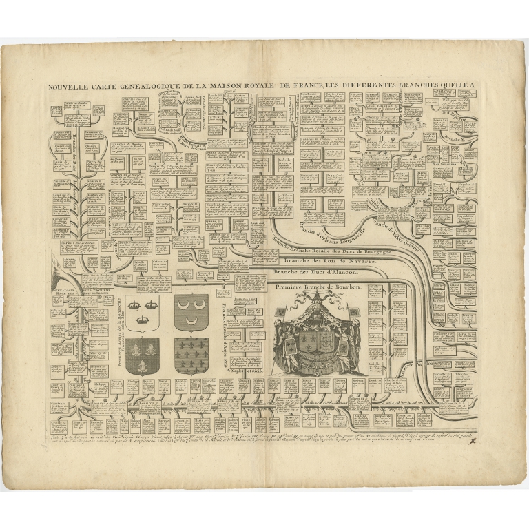 Nouvelle Carte Genealogique de la Maison Royale de France (..) - Chatelain (1732)