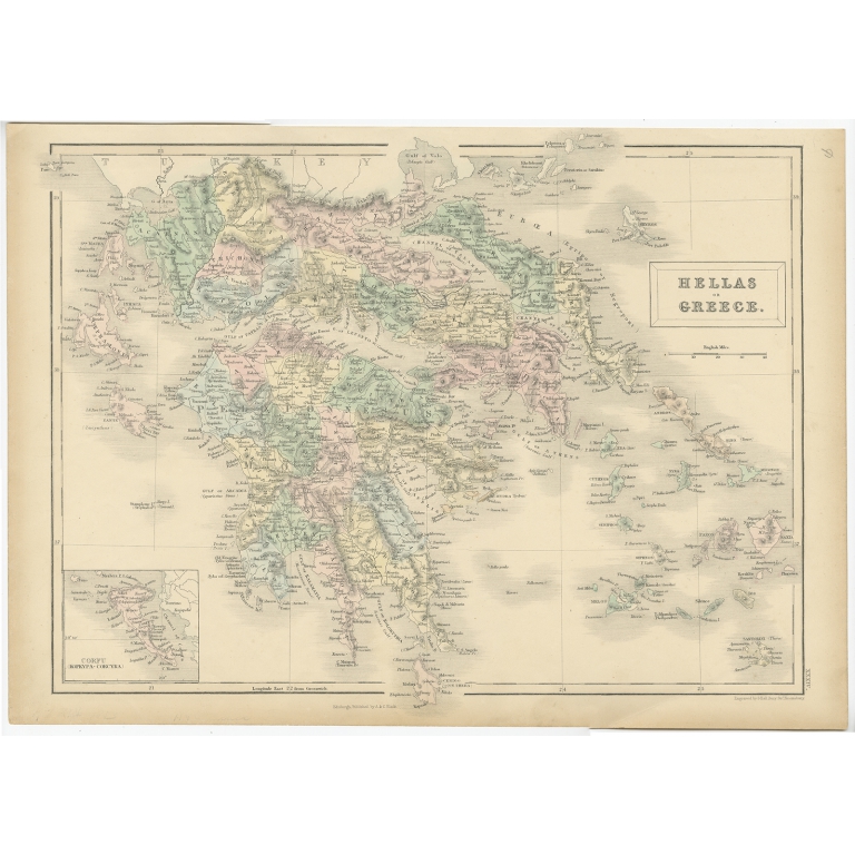 Hellas or Greece - Black (1854)