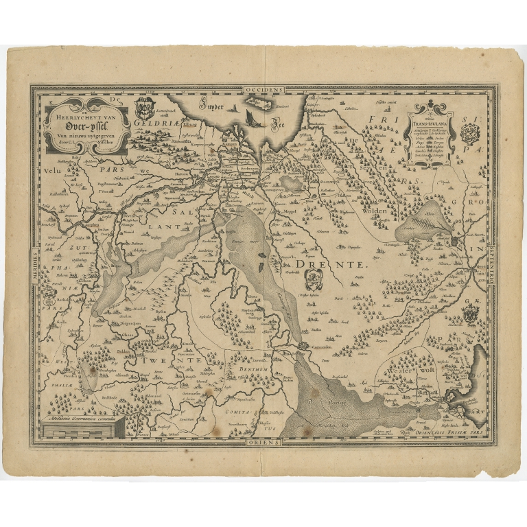 Antique Map of Overijssel by Visscher (1632)