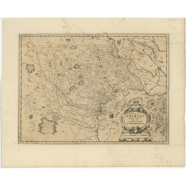 Antique Map of Gelderland by Janssonius (c.1650)