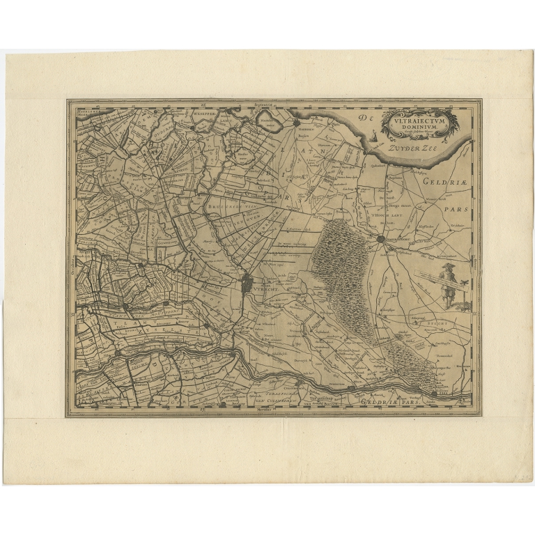 Antique Map of Utrecht by Blaeu (c.1645)
