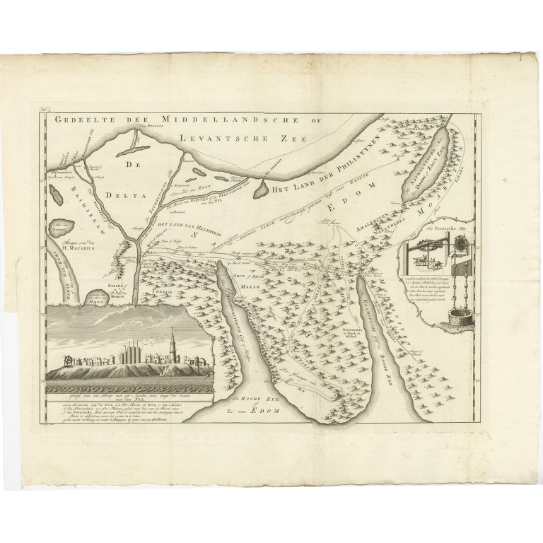 Antique Map of the Sinai Peninsula by Shaw (1773)