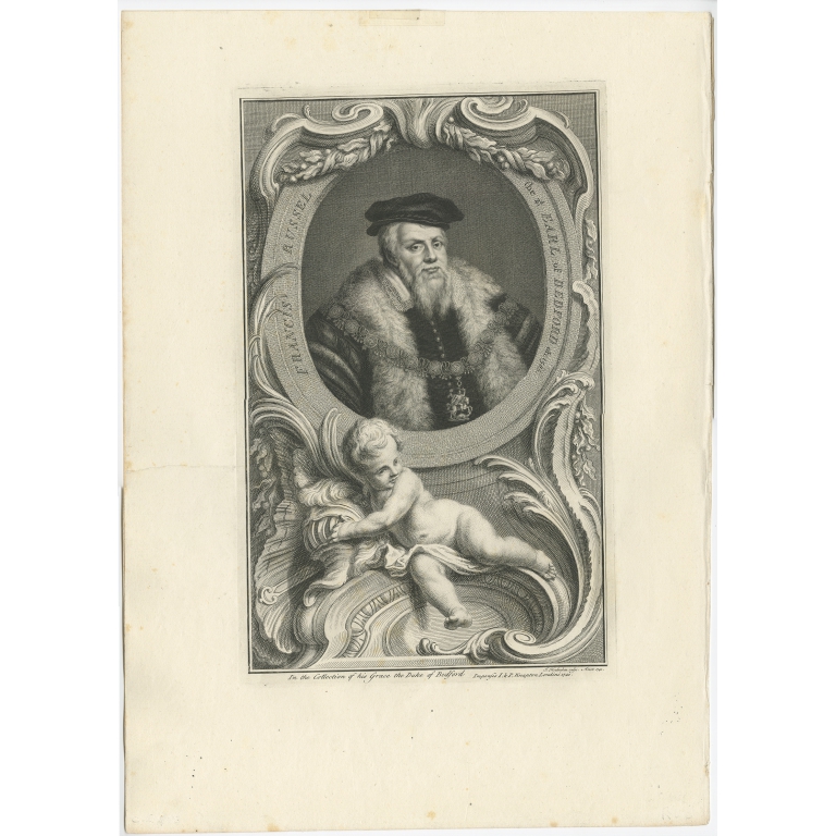 Antique Portrait of William Waynflete by Houbraken (c.1750)