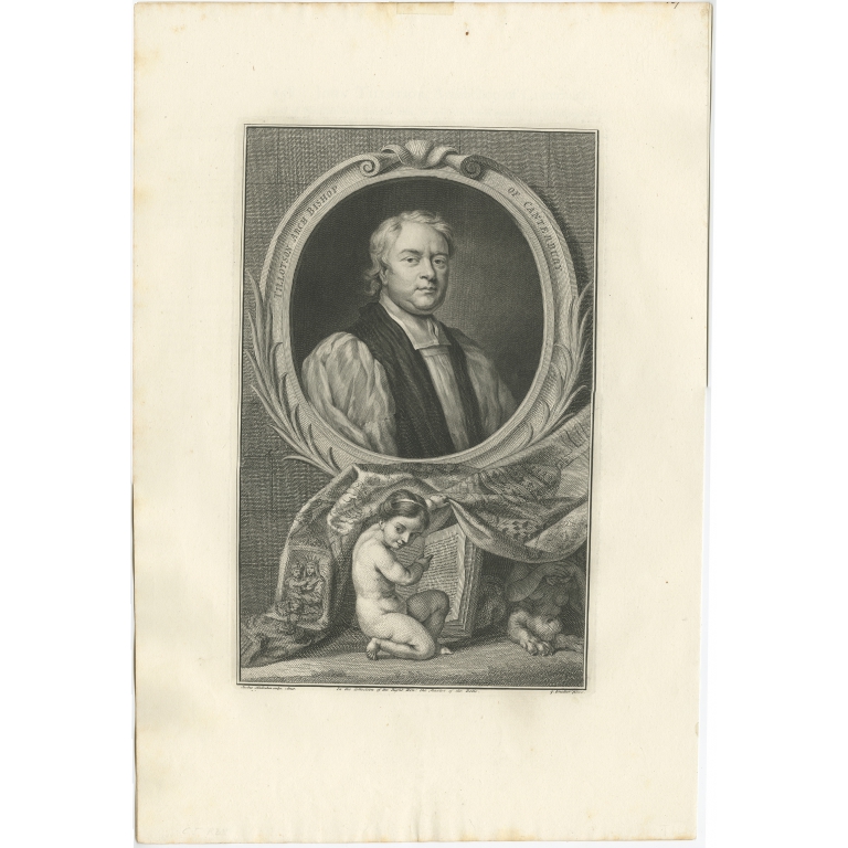 Antique Portrait of John Tillotson by Houbraken (c.1750)