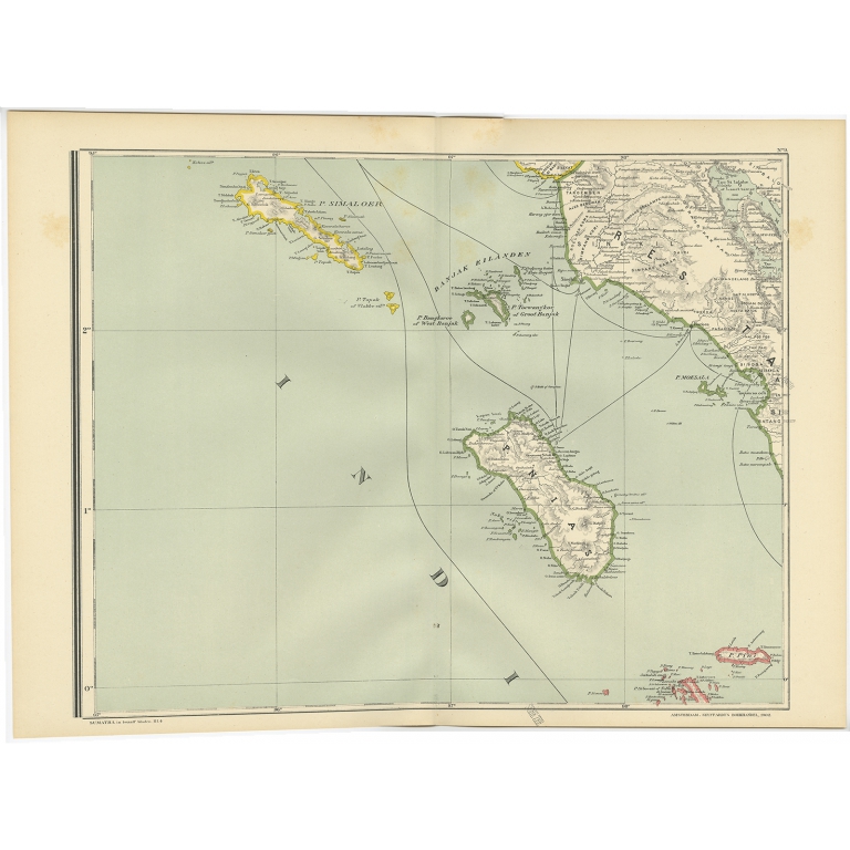 Antique Map of the Nias Archipelago by Dornseiffen (1900)