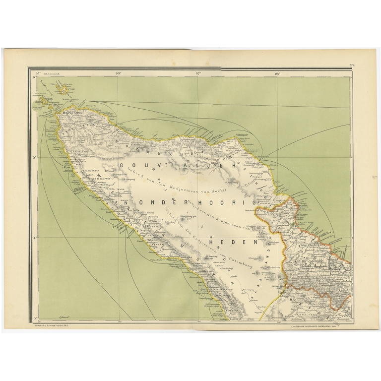 Antique Map of Aceh by Dornseiffen (1900)