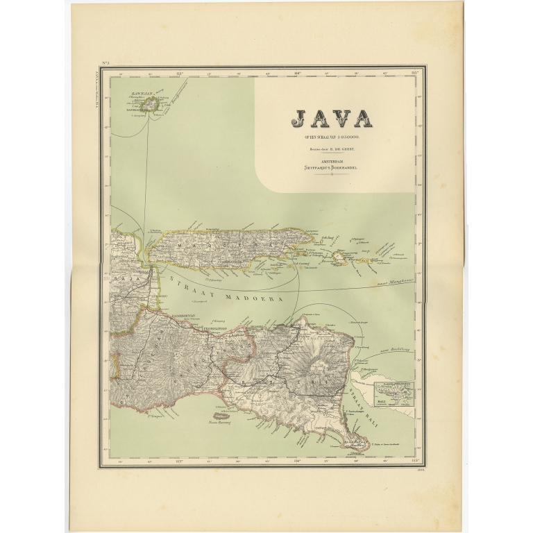 Antique Map of East Java by Dornseiffen (1900)