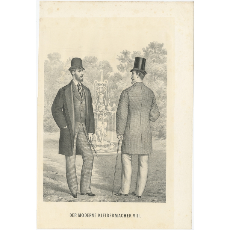 Pl. 8 Antique Print of Men's Fashion (c.1900)