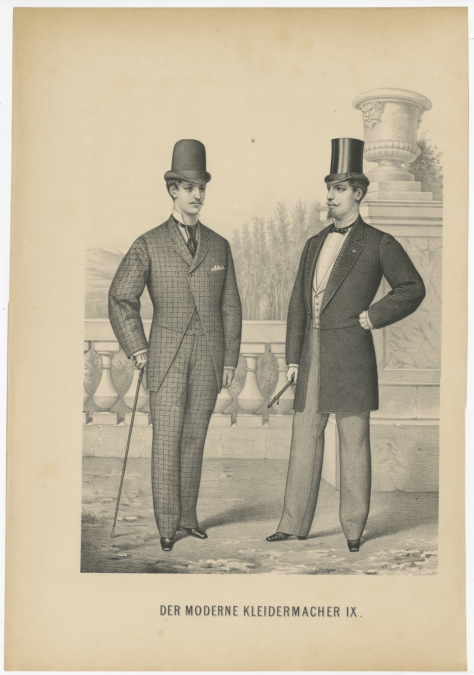 Pl 9 Antique Print Of Men S Fashion C1890 