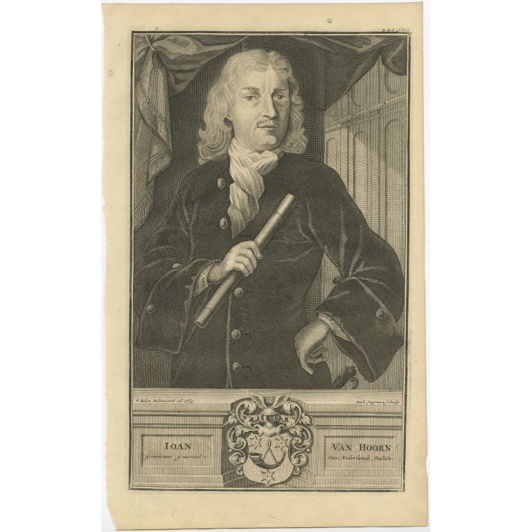 Antique Portrait of Joan van Hoorn by Valentijn (1726)
