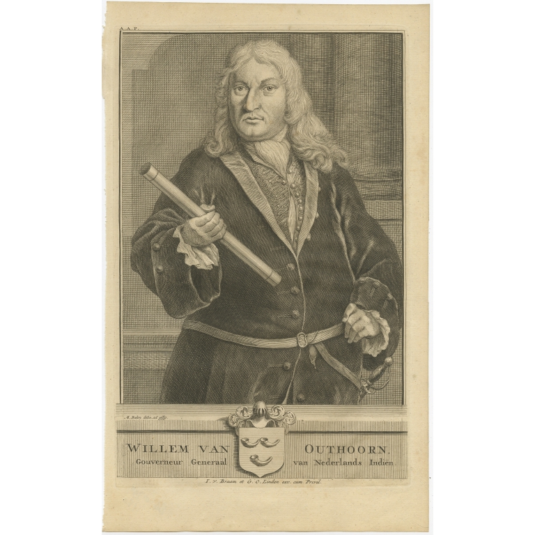 Antique Portrait of Willem van Outhoorn by Valentijn (1726)