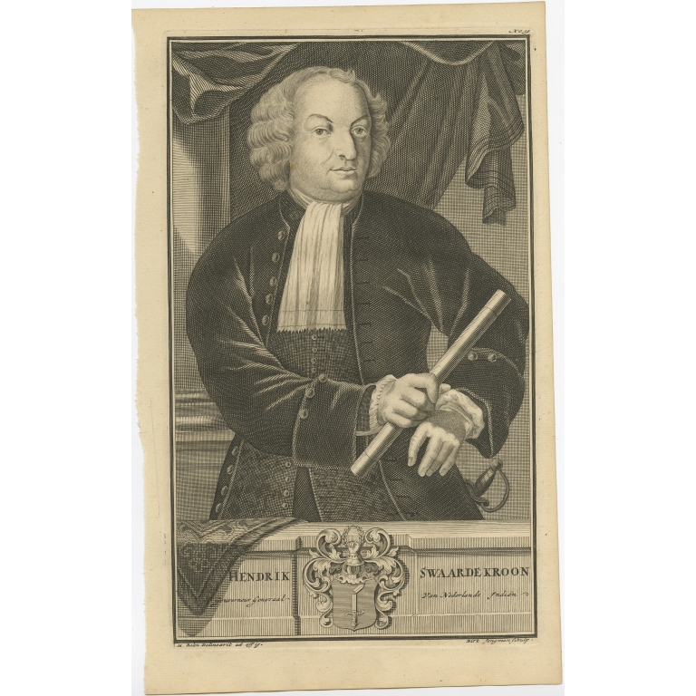 Antique Portrait of Hendrick Zwaardecroon by Valentijn (1726)