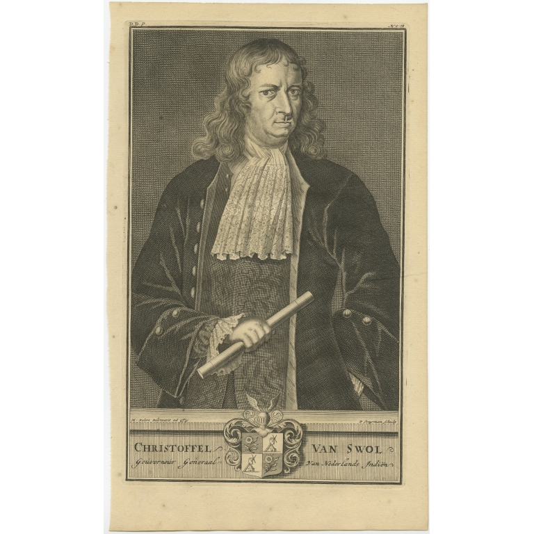 Antique Portrait of Christoffel van Swoll by Valentijn (1726)
