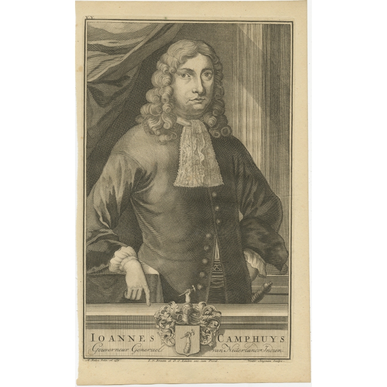 Antique Portrait of Johannes Camphuys by Valentijn (1726)