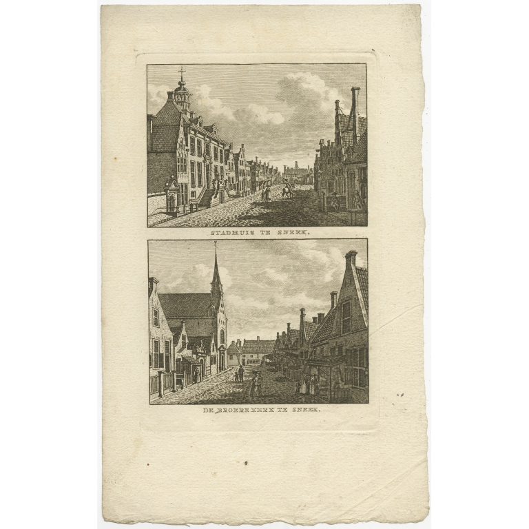 Antique Print of the City Hall of Sneek by Bendorp (1793)