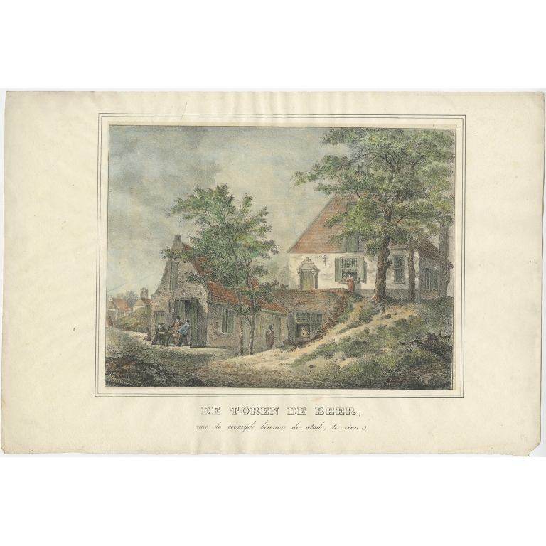 Antique Print of Tower 'de Beer' in Utrecht by Houtman (c.1830)